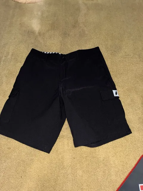 Grateful Dead x Section 119 Cargo Shorts Size L Black Nylon