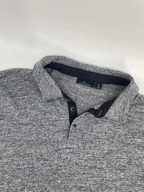 Marc Anthony Polo Long Sleeve Shirt Size XL Gray Slim Fit