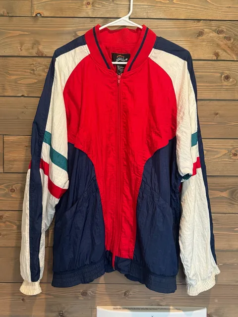 1721 Sportclub Vintage Colorblock Nylon Windbreaker Jacket Size L
