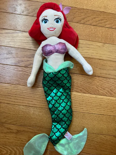 Ty Disney Sparkle Ariel The Little Mermaid Plush Doll