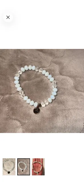 Limish Beaded Stretch Bracelet White Crystal