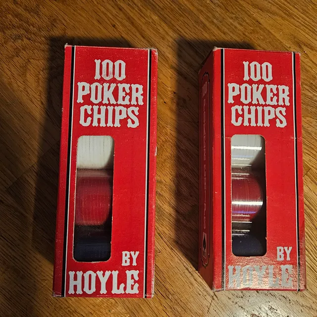 Hoyle 100 Poker Chips Plastic Interlocking Washable Vintage Lot of 2