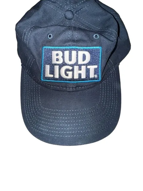 H3 Sportgear Bud Light Embroidered Logo Navy Blue Baseball Hat Cap