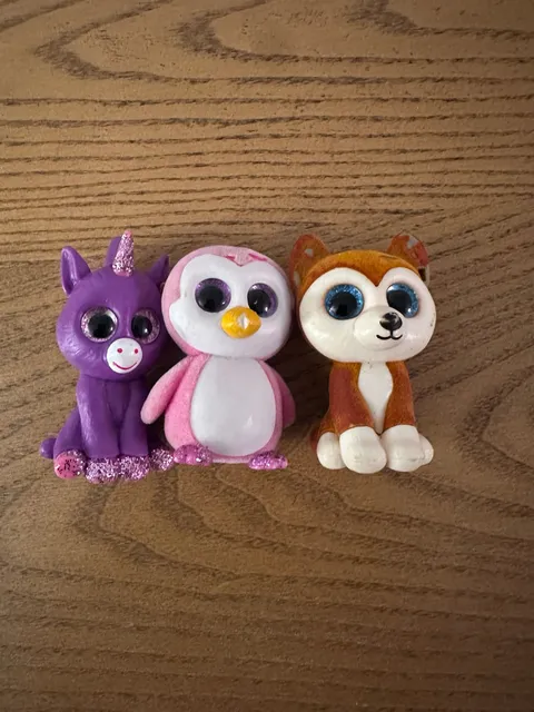 Ty Beanie Boos Fluffables Figurines Lot Of 3 Animals