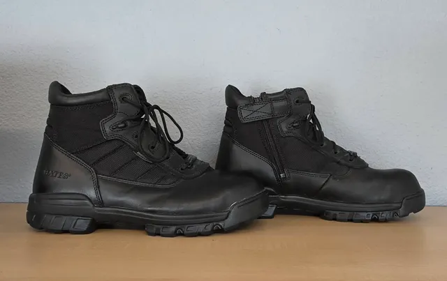 Bates E02264 Tactical Boots Size 11 Black Leather Side Zip Safety Toe 546