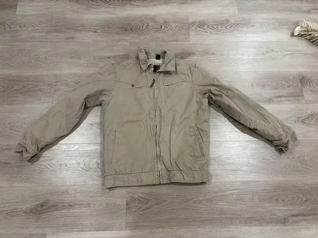 Micros Jacket Size S Tan Sherpa Lined Full Zip Cotton