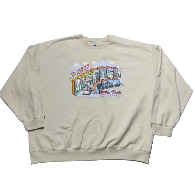 Gildan Warner Bros Studio Tour 2022 Sweatshirt Size 2XL Cream