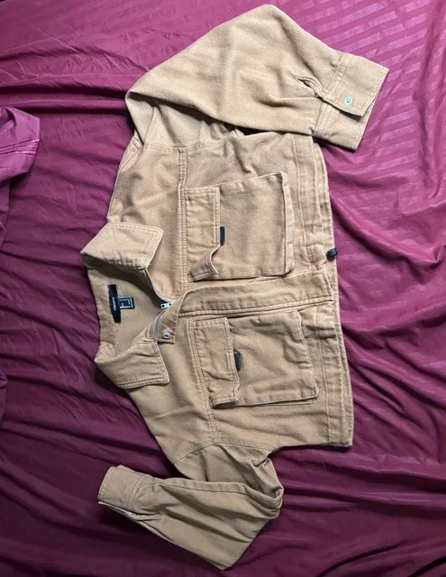 Forever 21 Brown Utility Cropped Denim Jacket Size S
