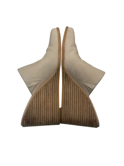 Dolce Vita Pointed Toe Wedge Mules Size 7 Neutral Leather