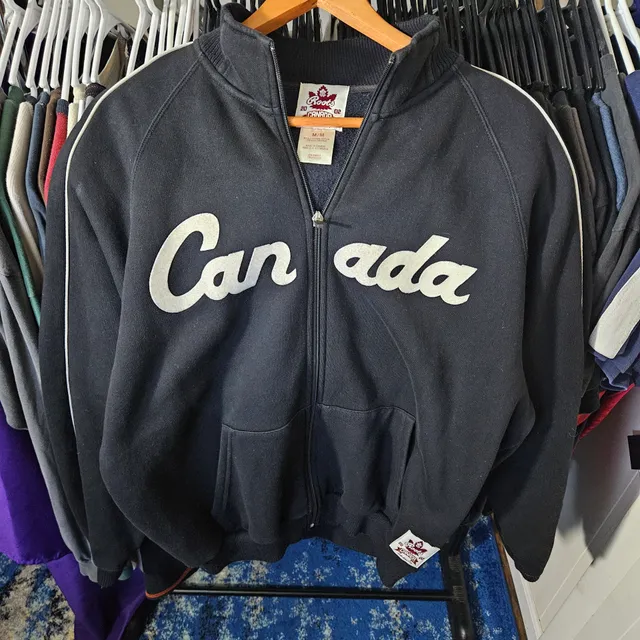 Roots Canada 2002 Salt Lake City Full Zip Sweatshirt Size M Black