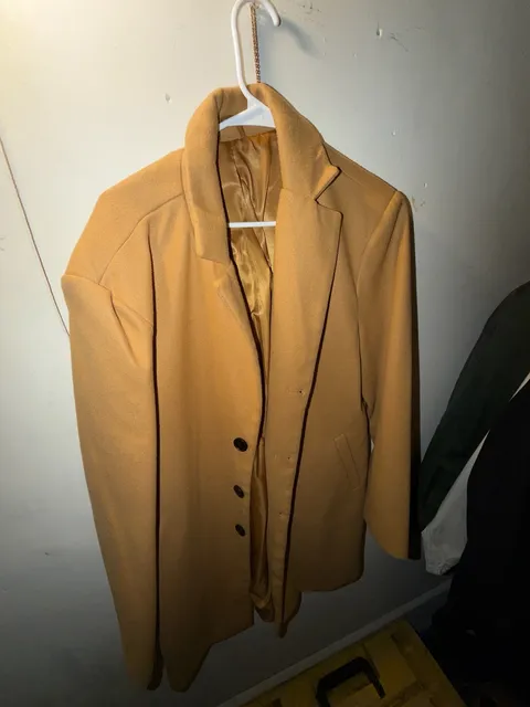 Men Mustard Wool Coat