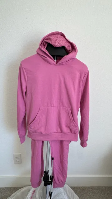Red Marine Hoodie and Joggers Size M Pink Sweatshirt Cargo Pants Set