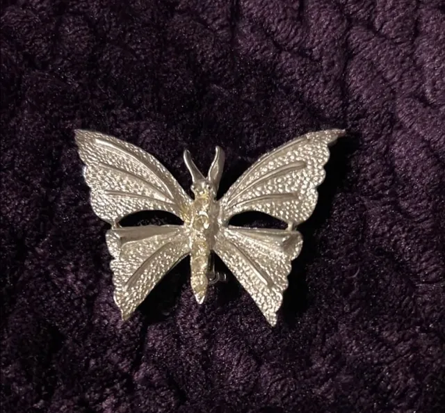 Vintage Gerry's Silver Tone Butterfly Brooch