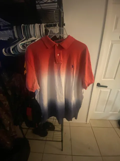Polo Ralph Lauren Ombre Dip Dye Polo Size XXL Red White Blue