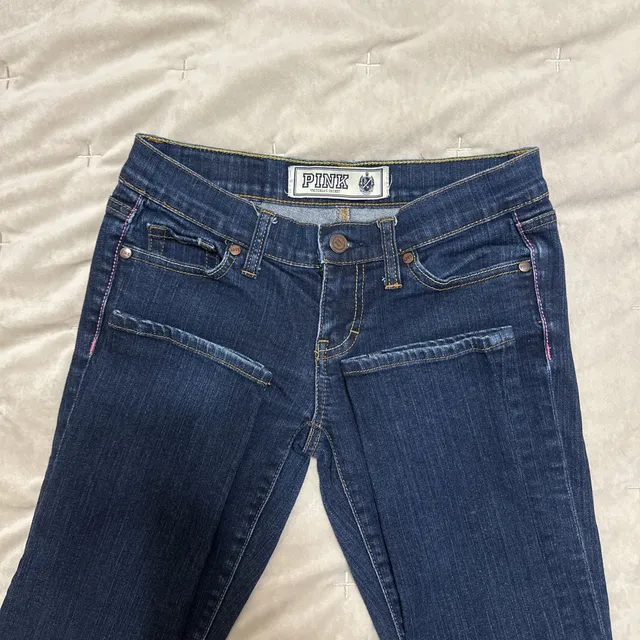 Victoria's Secret PINK Love Pink Dark Wash Low Rise Skinny Jeans