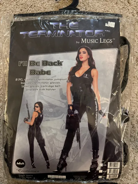 Music Legs The Terminator Costume I'll Be Back Babe Size XS