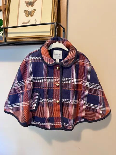 Janie And Jack Plaid Capelet Size 2T