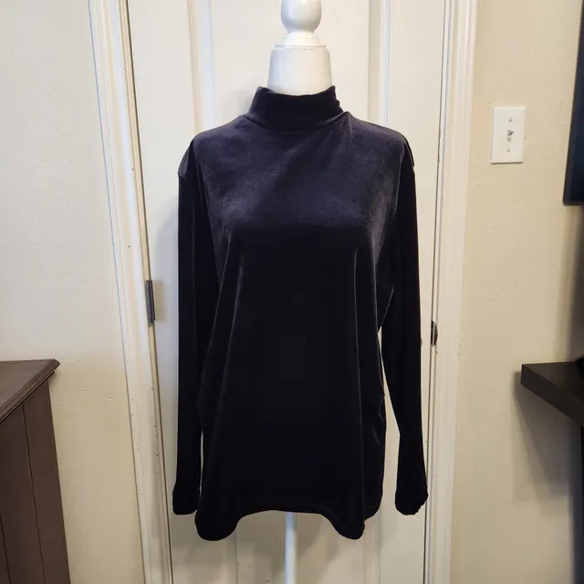 Velvet Mock Neck Top Size X-Large