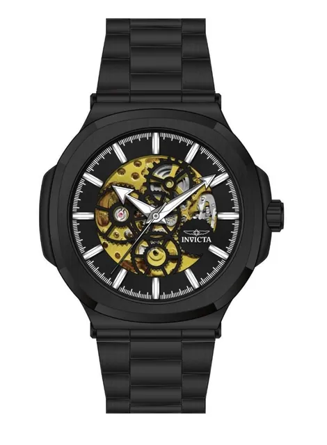 Invicta Objet D Art Automatic Black Skeleton Dial Watch