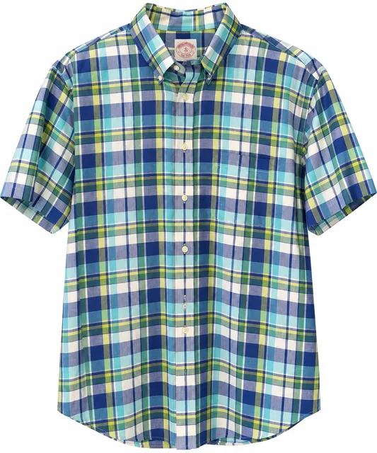 Men’s Brooks Brothers 346 Short Sleeve Plaid Shirt XL