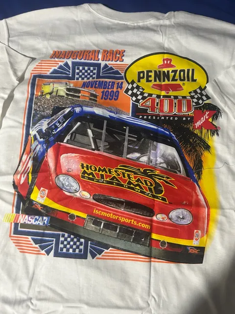 Vintage Pennzoil 400 Nascar T-Shirt Size XL White