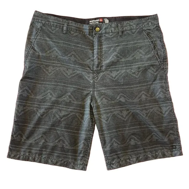 Quiksilver Amphibians Size 40 Black Geometric Print Hybrid Shorts