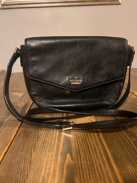 Kate Spade Spencer Court Lavinia Crossbody Bag Black Pebbled Leather