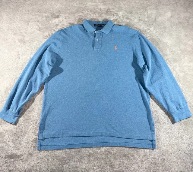 Polo Ralph Lauren Long Sleeve Polo Shirt Size XL Blue Cotton