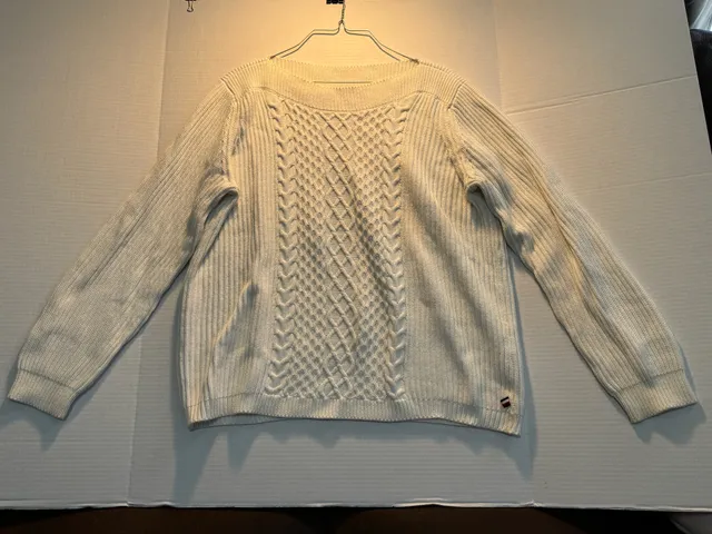 Tommy Hilfiger Cable Knit Sweater Size XL White