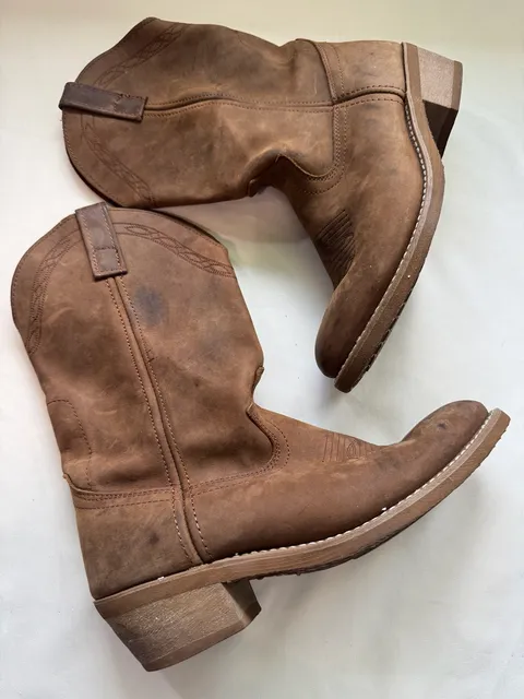 Masterson Leather Cowboy Boots Distressed Western Ranch Men’s 7.5 EW