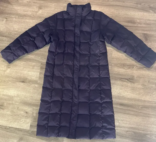 Lands End Long Down Puffer Coat Black