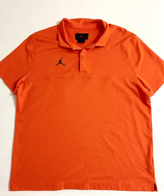 Nike Air Jordan Men's XL Jumpman Dri-Fit Performance Polo Shirt Orange
