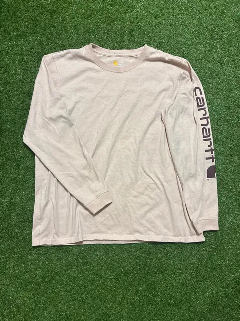 Carhartt Long Sleeve Shirt Size XXL Pink Logo Sleeve
