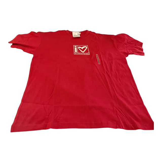 Giordano NDP Tee Size XL Red I Love Singapore Graphic T-Shirt New