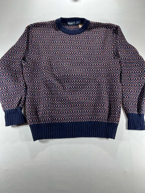 Wentworth Wool Blend Crewneck Sweater Size L Multicolor Pattern Italy