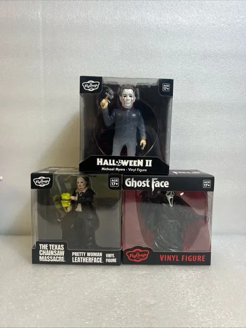 Lot Of 3 Culture Fly Horror Vinyl Figures LEATHERFACE GHOSTFACE MICHAEL MYERS...