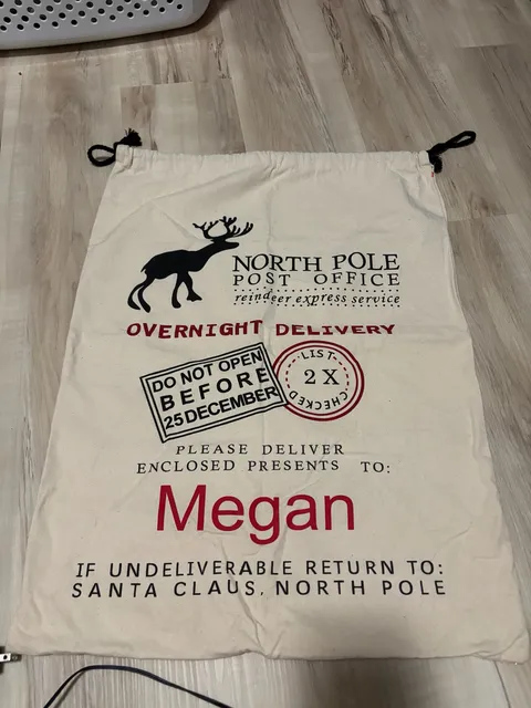 North Pole Post Office Personalised Santa Sack Megan