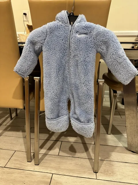 Nike Sherpa Bunting Size 6M Blue Hooded Coveralls
