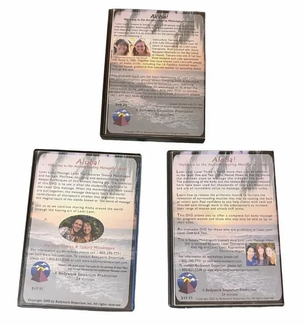Hawaiian Lomi Lomi Massage DVD Set Level One Two Three 3-Disc Lot