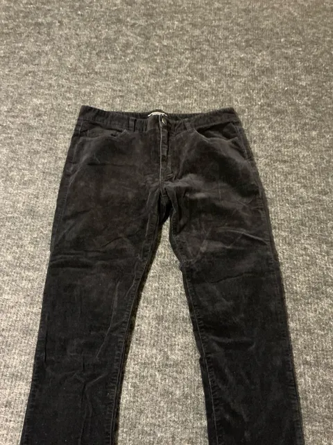 Forever 21 Corduroy Pants Mens Size 32 Black Cotton 5 Pockets Design 