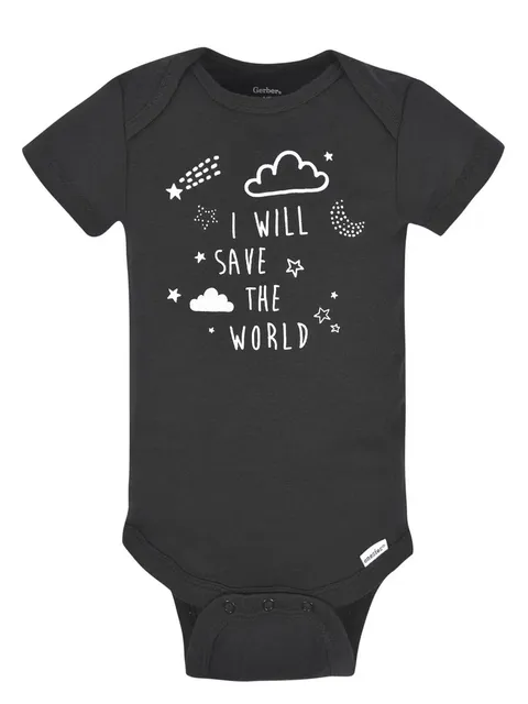 Gerber Onesies Baby Boy Short Sleeve Bodysuits Black Newborn