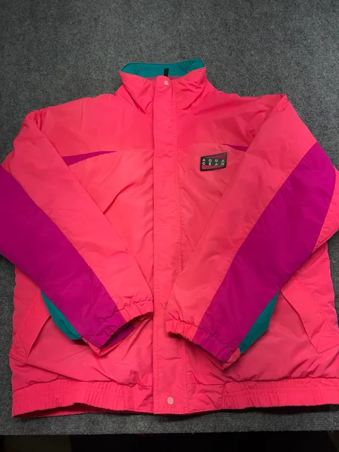 Vintage Nike-Aqua Gear Retro 80s 90s Colorblock Ski Jacket Pink Purple Teal cool