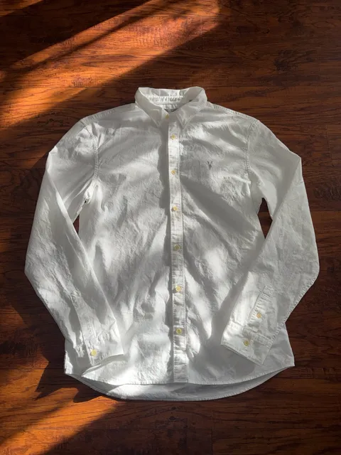 AllSaints Long Sleeve Button Down Shirt Size L White