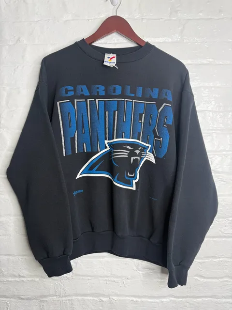1993 Carolina Panthers Sweatshirt Size L Vintage Black NFL Football