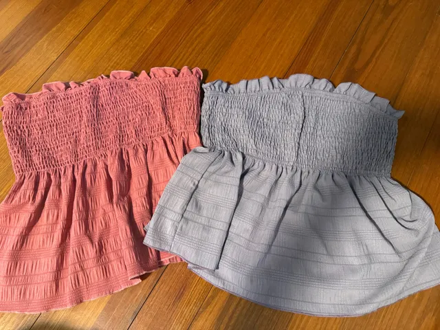 Shein Shirred Strapless Top Size Med, lot of 2 Tube Tops