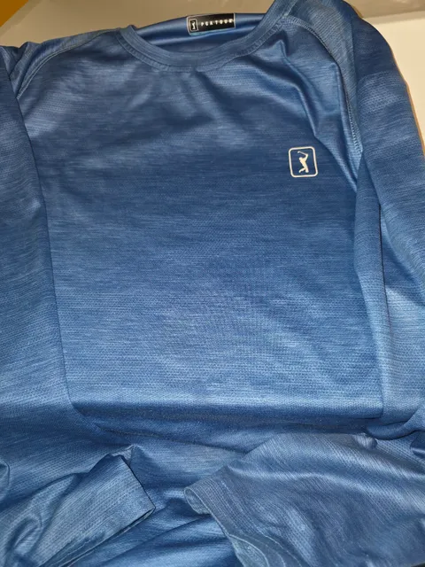Pga Tour Long Sleeve Crew Neck Shirt Size Xl Blue