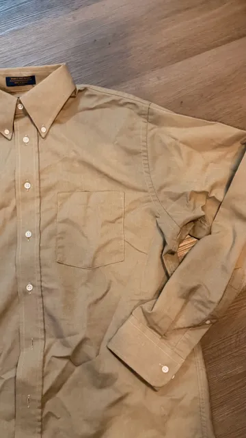 The Arrow Company Wrinkle Free Oxford Shirt Size 16-34/35 Tan Long Sleeve
