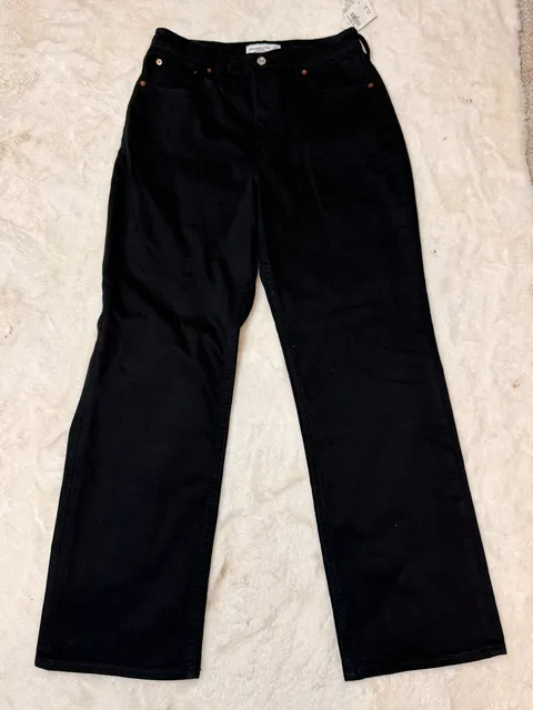 Abercrombie & Fitch Curve Love High Rise 90's Relaxed Size 28 Black Jeans