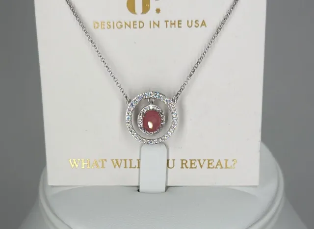 Bomb Party Eclipsed By Your Love Necklace 16" Rose Quartz Sterling Silver