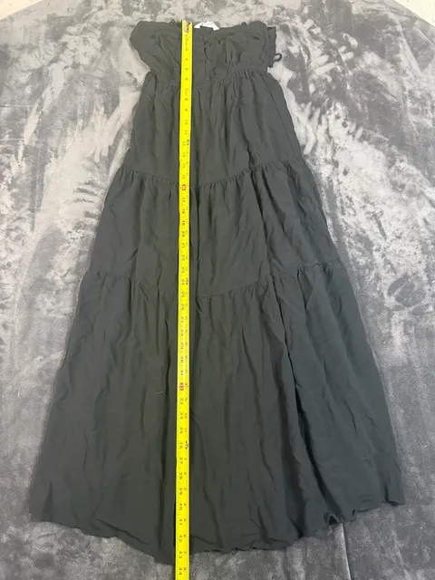 Women’s Steve Madden Tiered Midi Dress Size XS Black Sleeveless Rayon#180